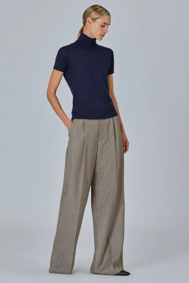 Sa Su Phi Bogart pantaloni lana quadri gamba larga