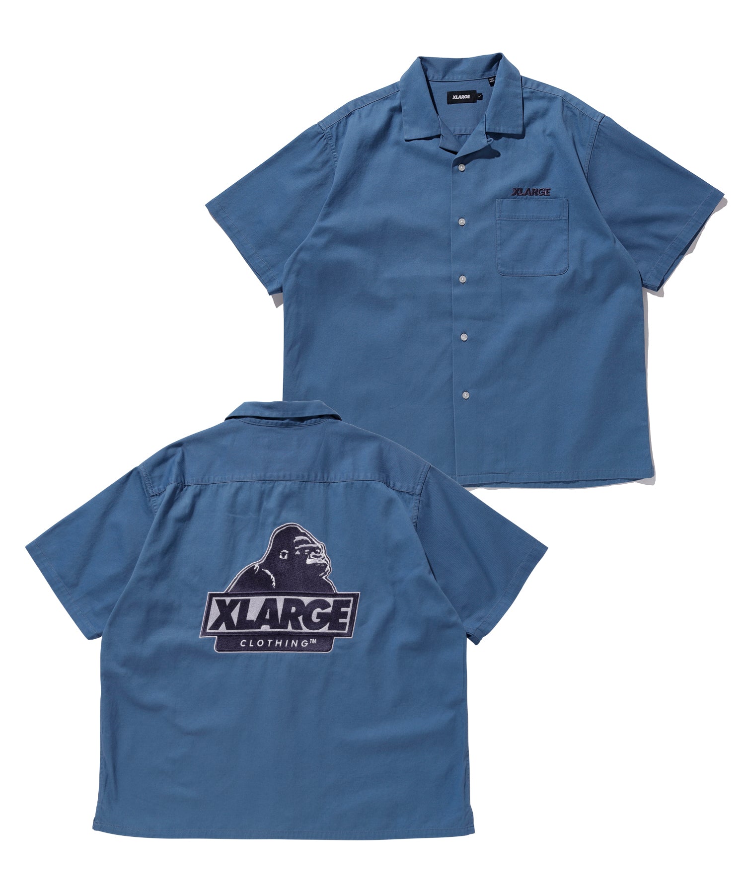 X-Large S/S OG Open Collar camicia bianca