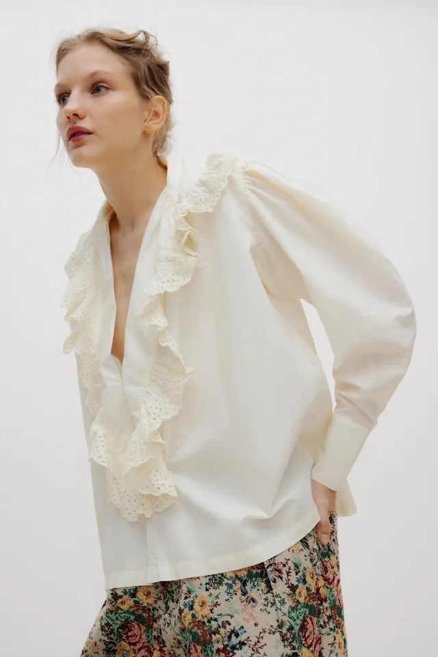 The New Society Vega Woman Blouse camicia Whisper White
