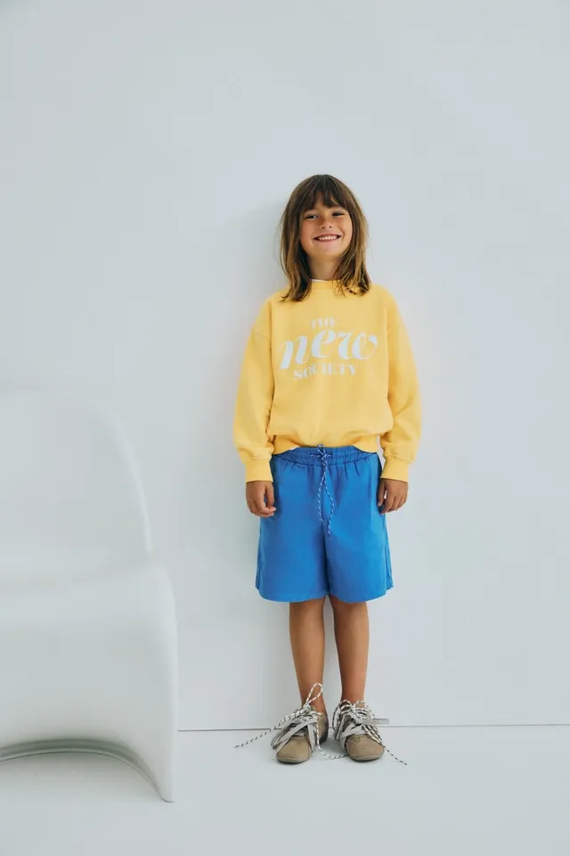 The New Society Gorse Iris Whisper bermuda bambino cotone lilla