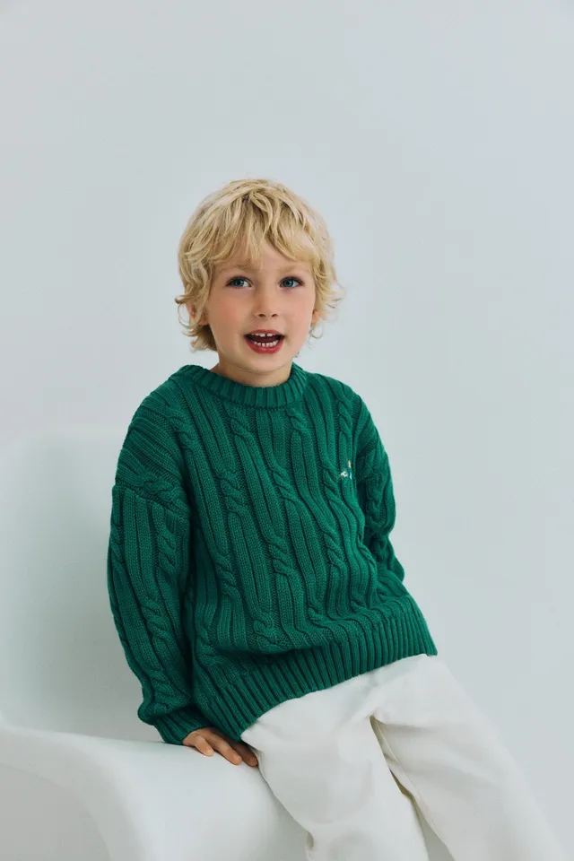 The New Society Bluebell maglione bambino cotone verde