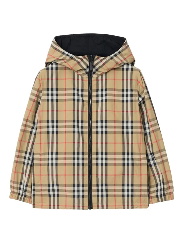 Burberry Kids 8117262 giubbotto bambina check sabbia