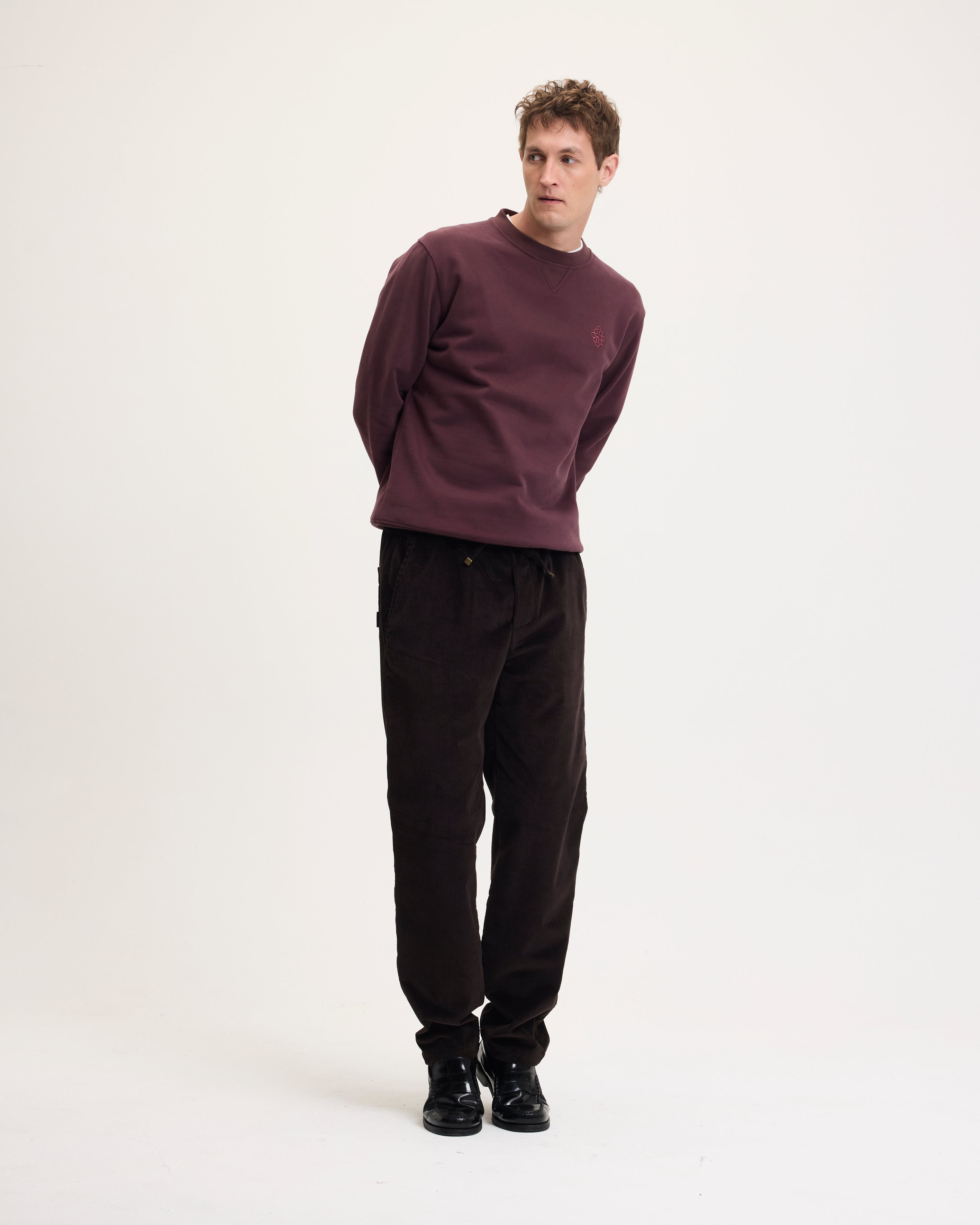 GOODPEOPLE Lommy maglione cotone Bordeaux logo