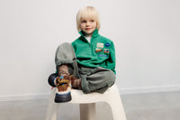 The New Society Cloudy Fleece Sweatshirt felpa verde Golf Green cotone