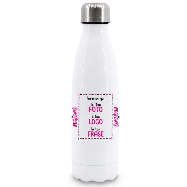 Mr. Gadgets Personalizzabile borraccia termica 500ml acciaio