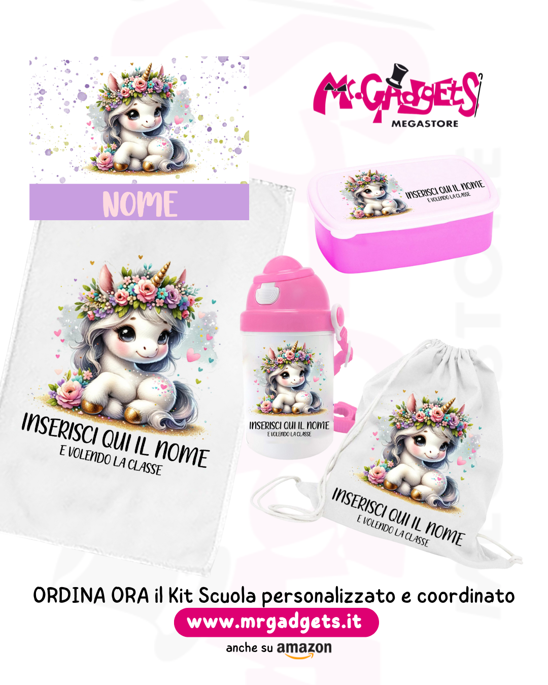 Mr. Gadgets Unicorno kit scuola coordinato