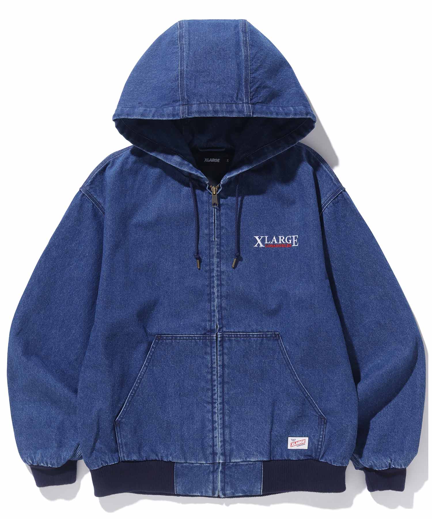X-Large Hooded Denim Work Jacket giacca jeans cotone