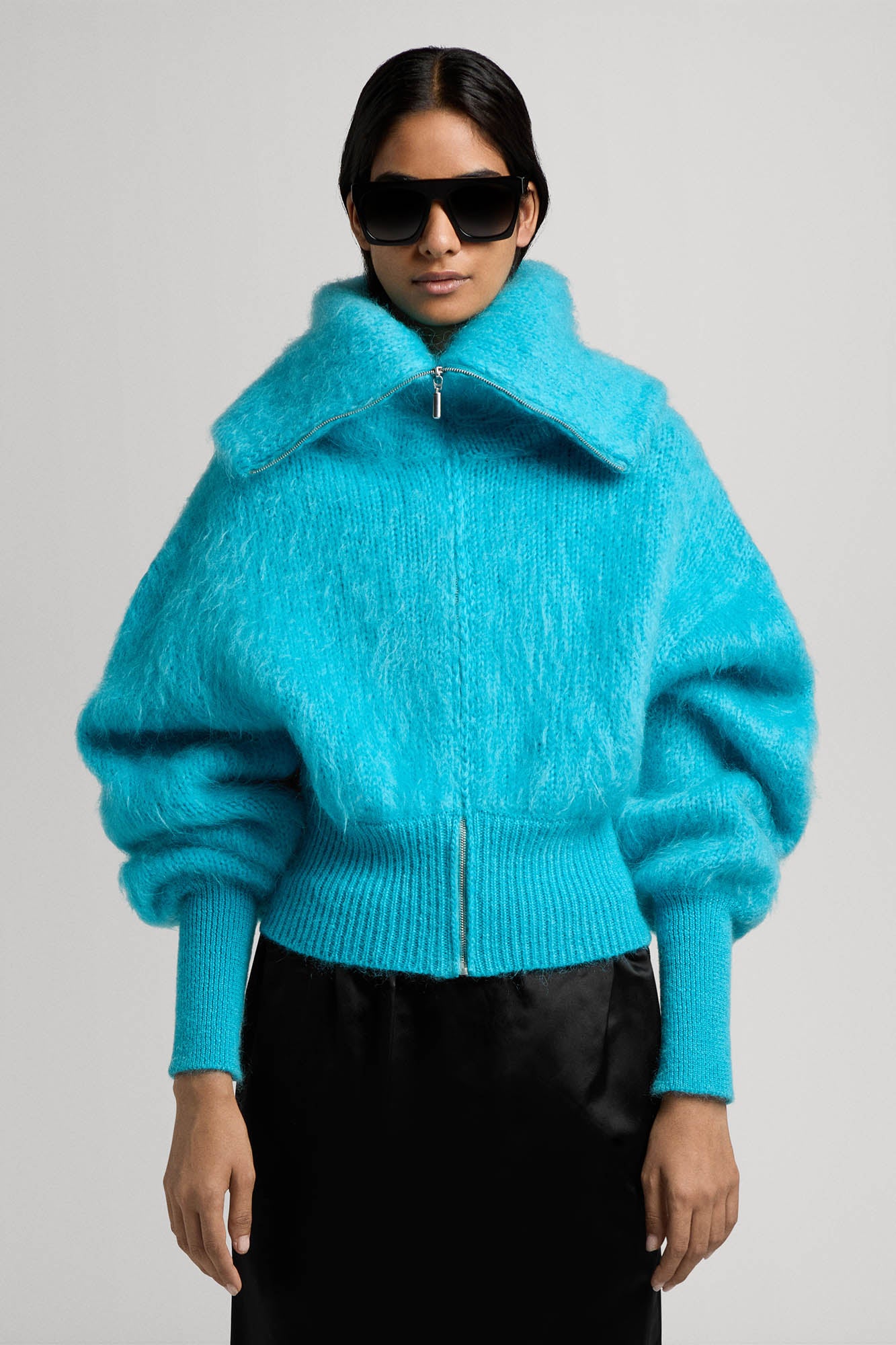 Sa Su Phi Jen bomber mohair peacock