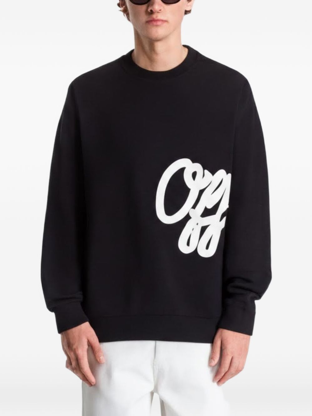 Off-White 44MHE212F26 maglia nera uomo