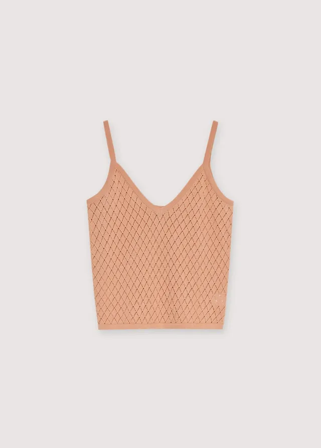 The New Society Lirio top donna Peach Nougat maglia
