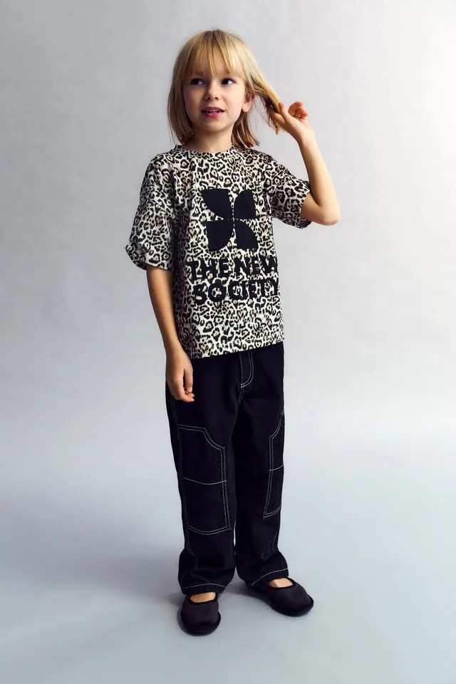The New Society Nelia Print t-shirt bambina leopardata
