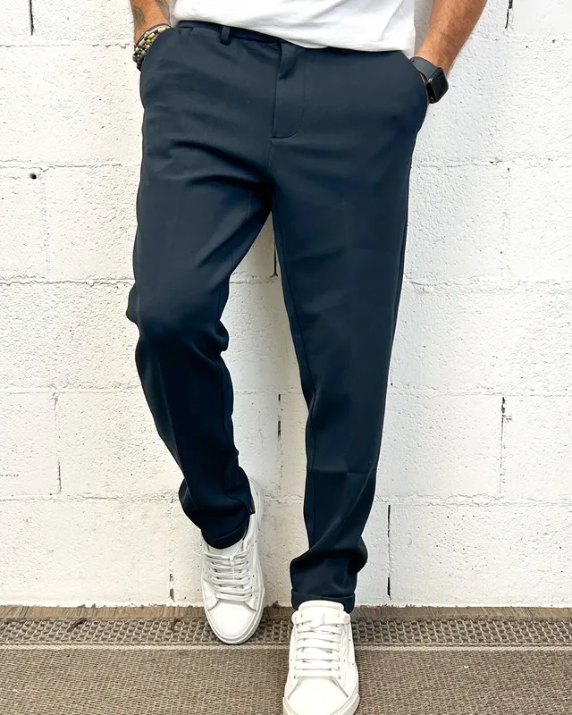 ONLYONE GIANNI LUPO Navy chino capri taglia vera