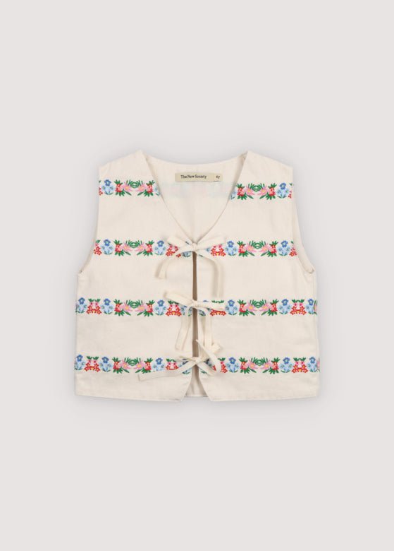 The New Society Malva gilet denim ricamo 6 anni