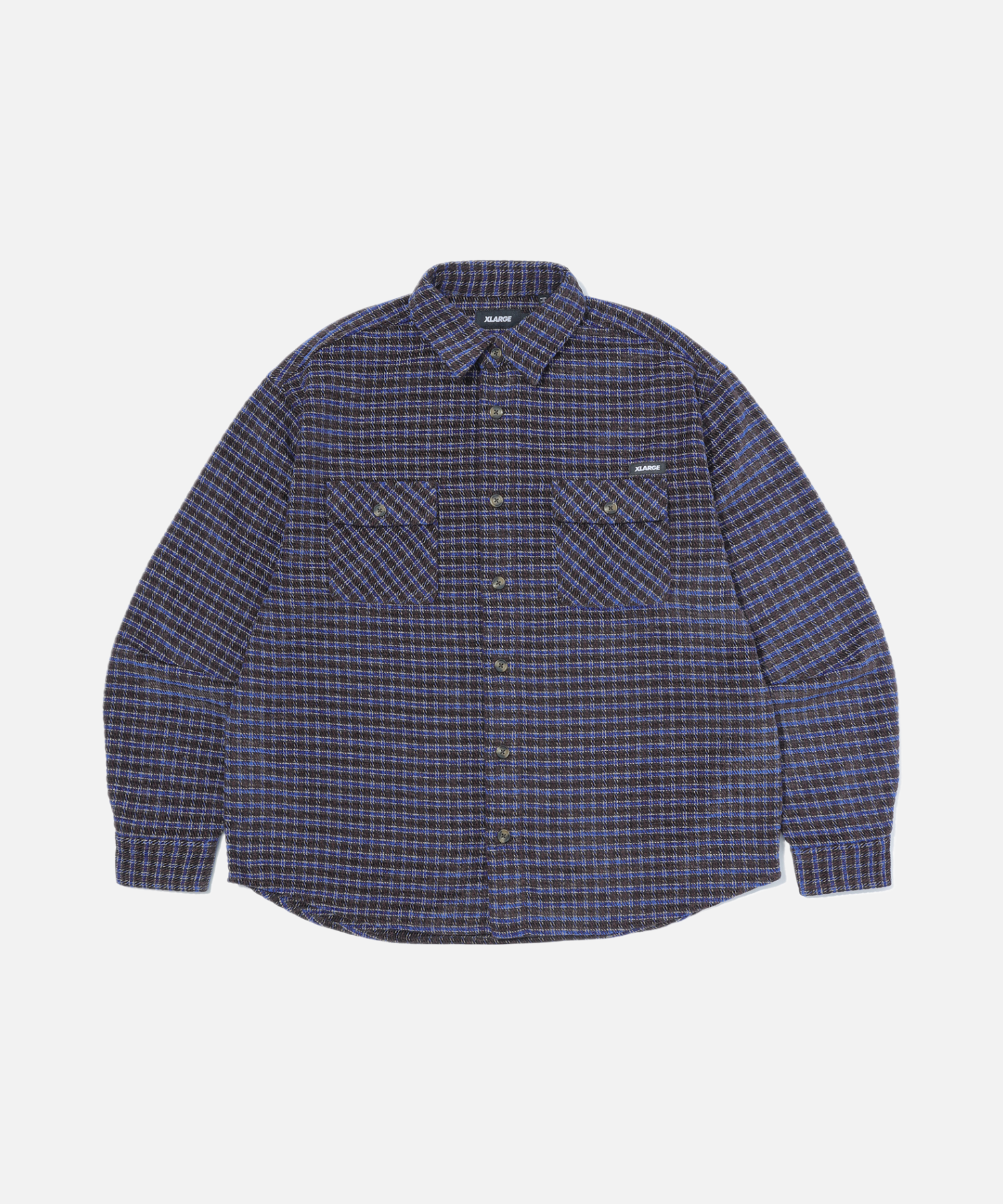 X-Large L/S Plaid Shirt camicia quadri nera