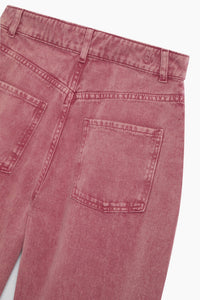 The New Society TNS Denim Wide Leg Pantaloni Rumba Red