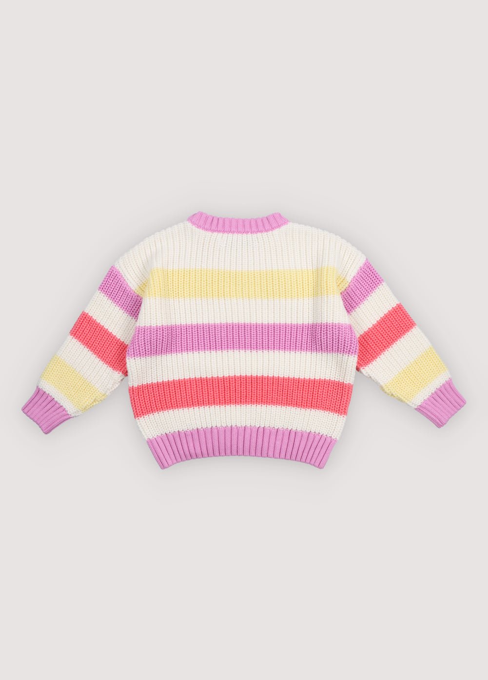 The New Society Celosia Jumper maglione cotone righe rosa 6y