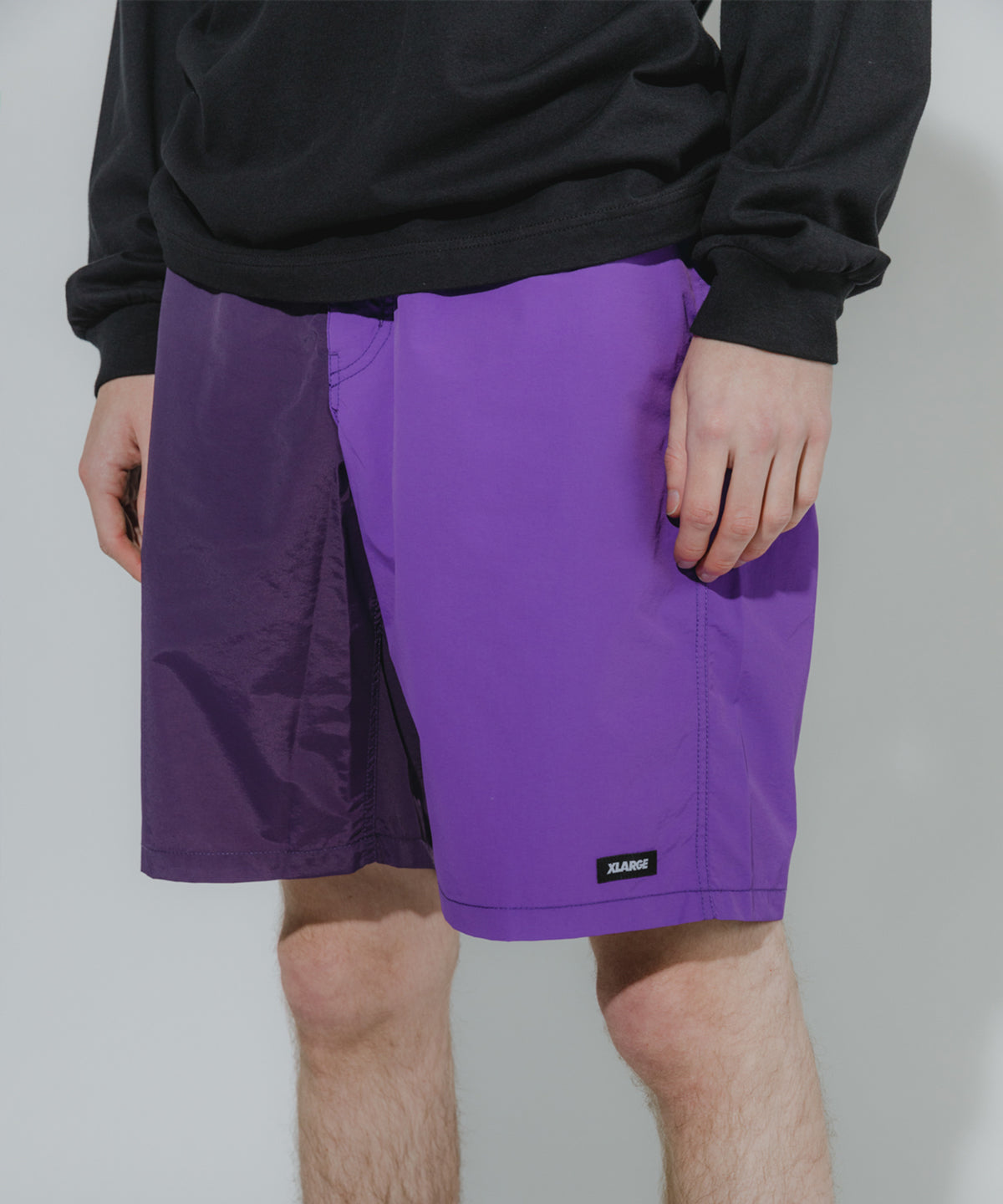 X-Large Panel pantaloncini neri poliestere