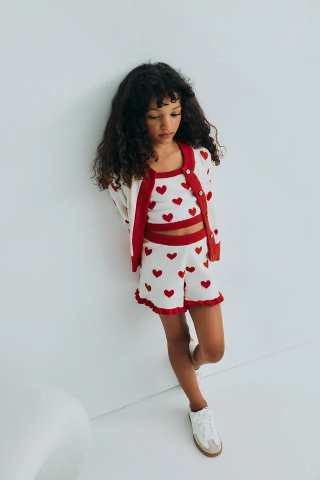 THE NEW SOCIETY Maqui Short pantaloncini Hearts Jacquard