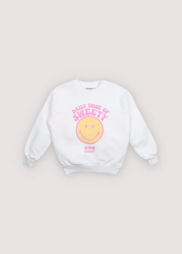 The New Society Smiley felpa ragazzo bianca cotone 6 anni