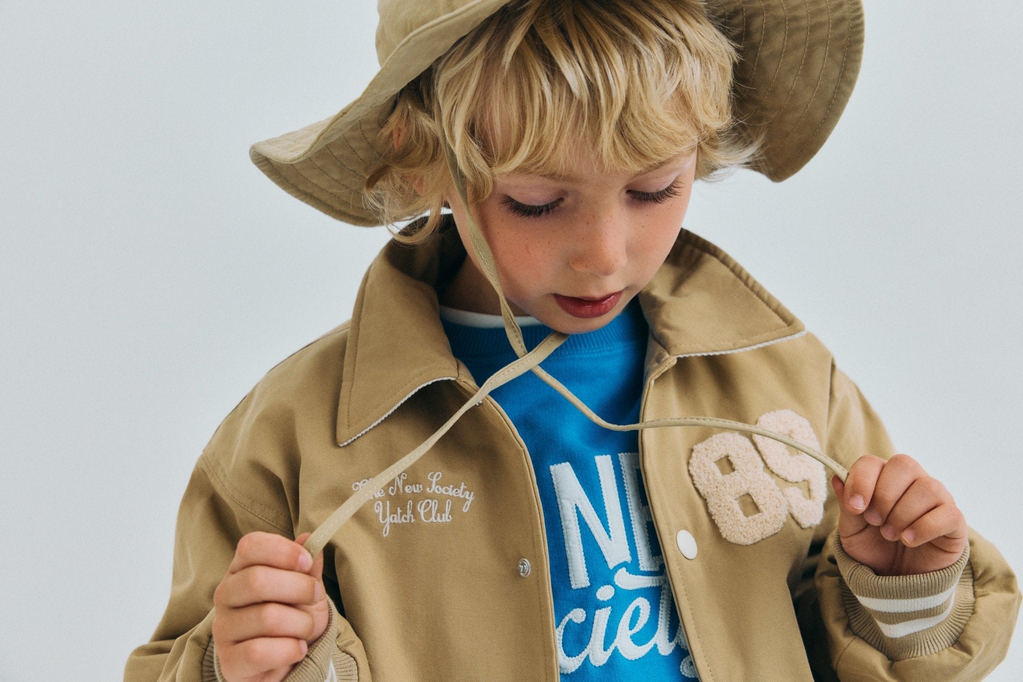 THE NEW SOCIETY Gorse cappello bimbi sabbia cotone