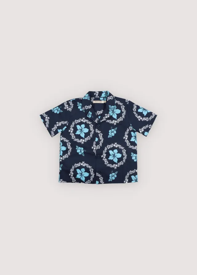 The New Society Dionisio camicia bambino fiori blu 6 anni