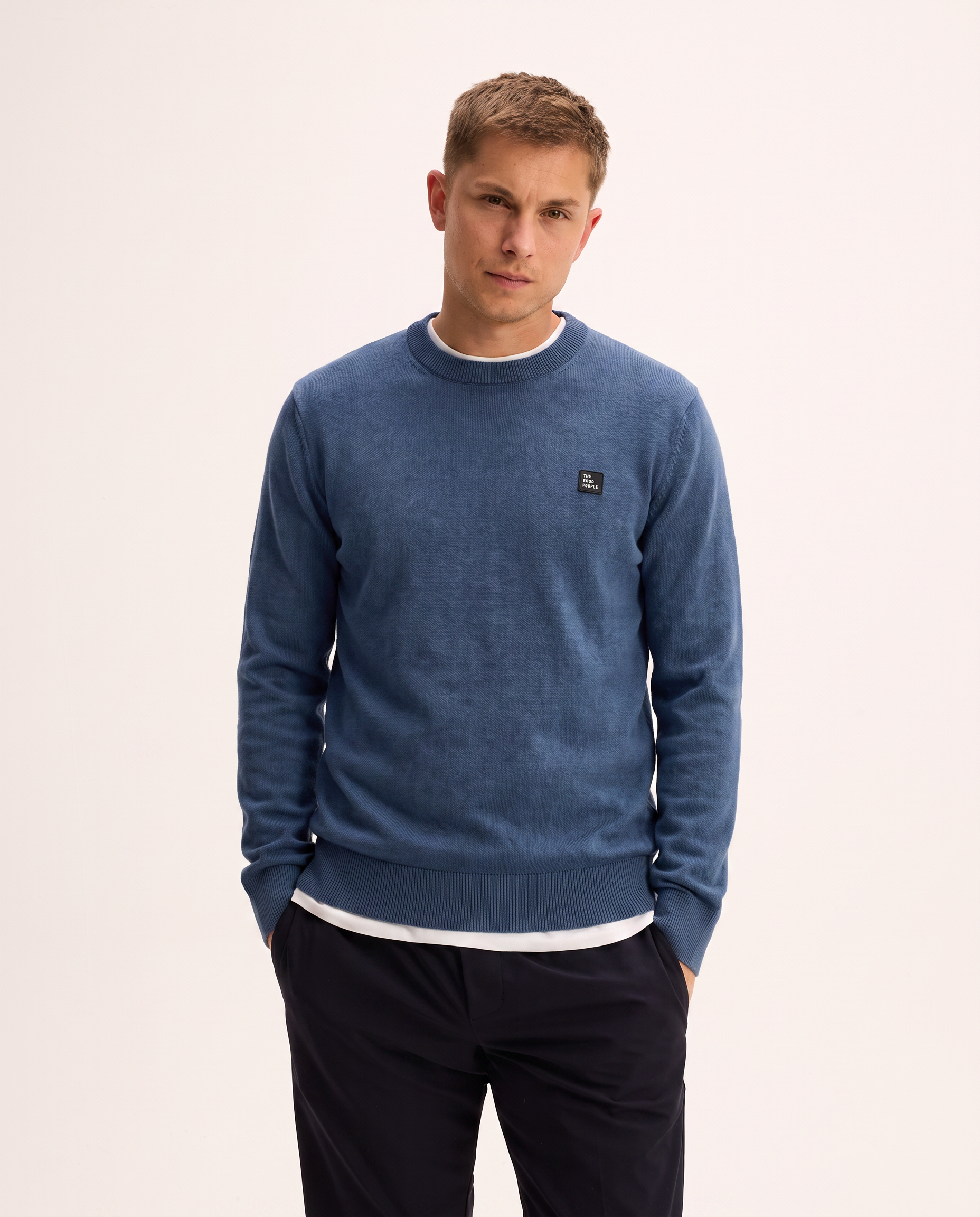 Goodpeople Oknit Comfort maglione Denim Blue lana