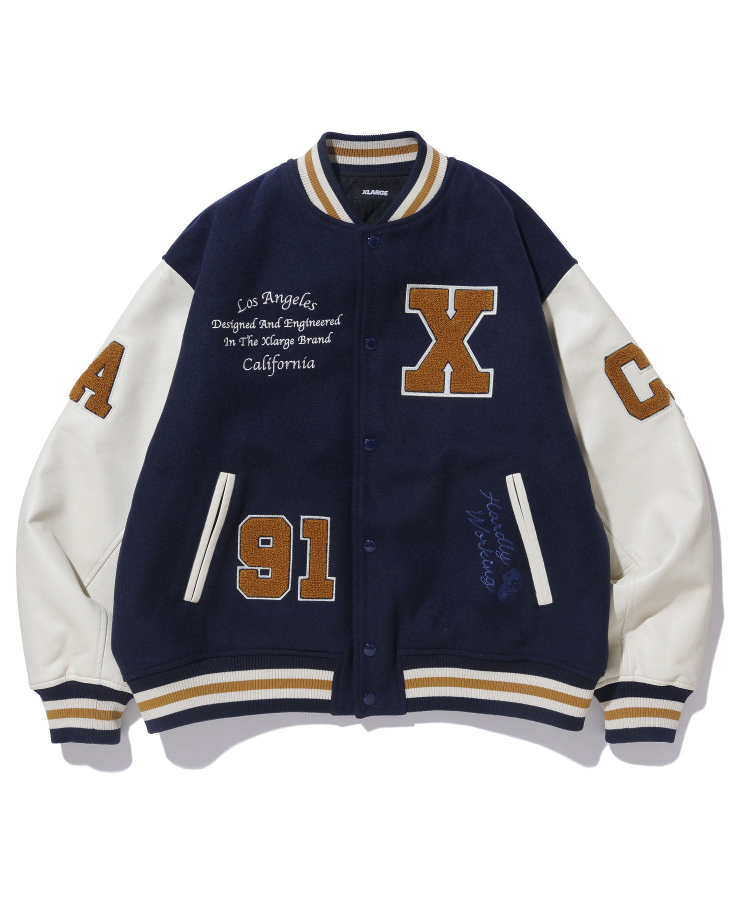 X-Large OG Logo giacca varsity marrone lana