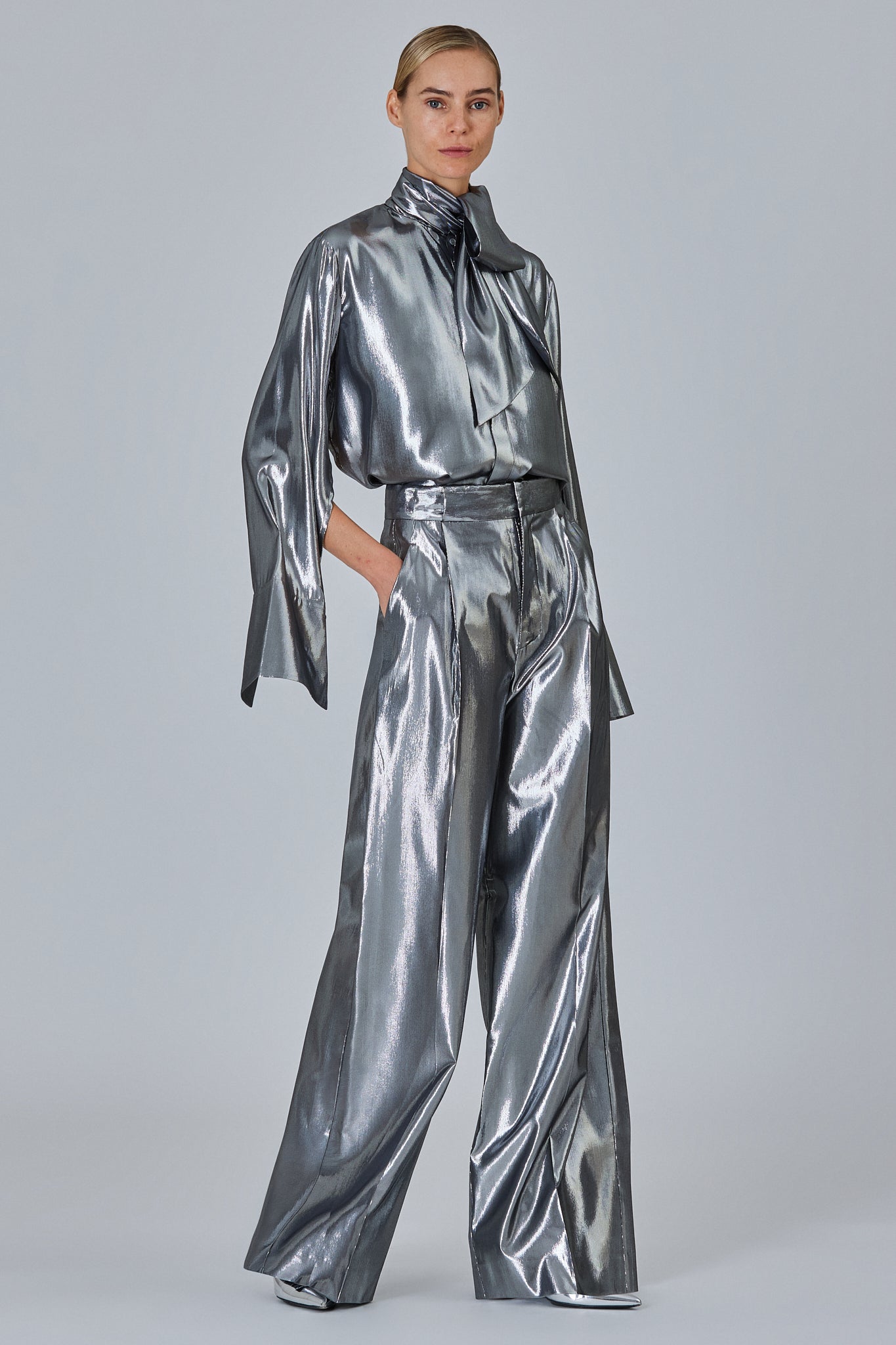 Sa Su Phi Bogart pantaloni larghi in lurex metallizzato