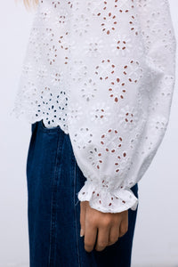 The New Society Sakura blusa donna cotone bianca