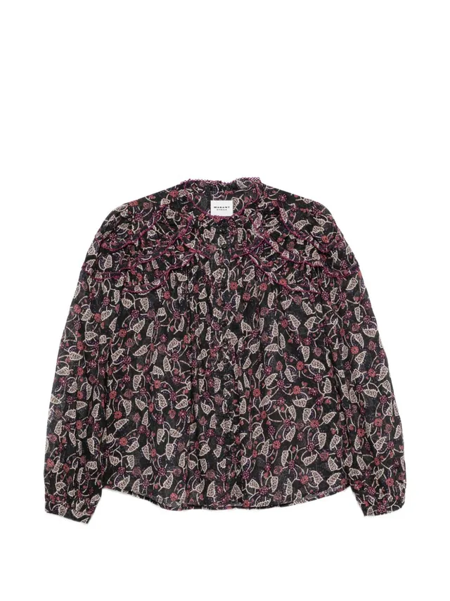 Marant Étoile HT0681FA top nero lampone donna