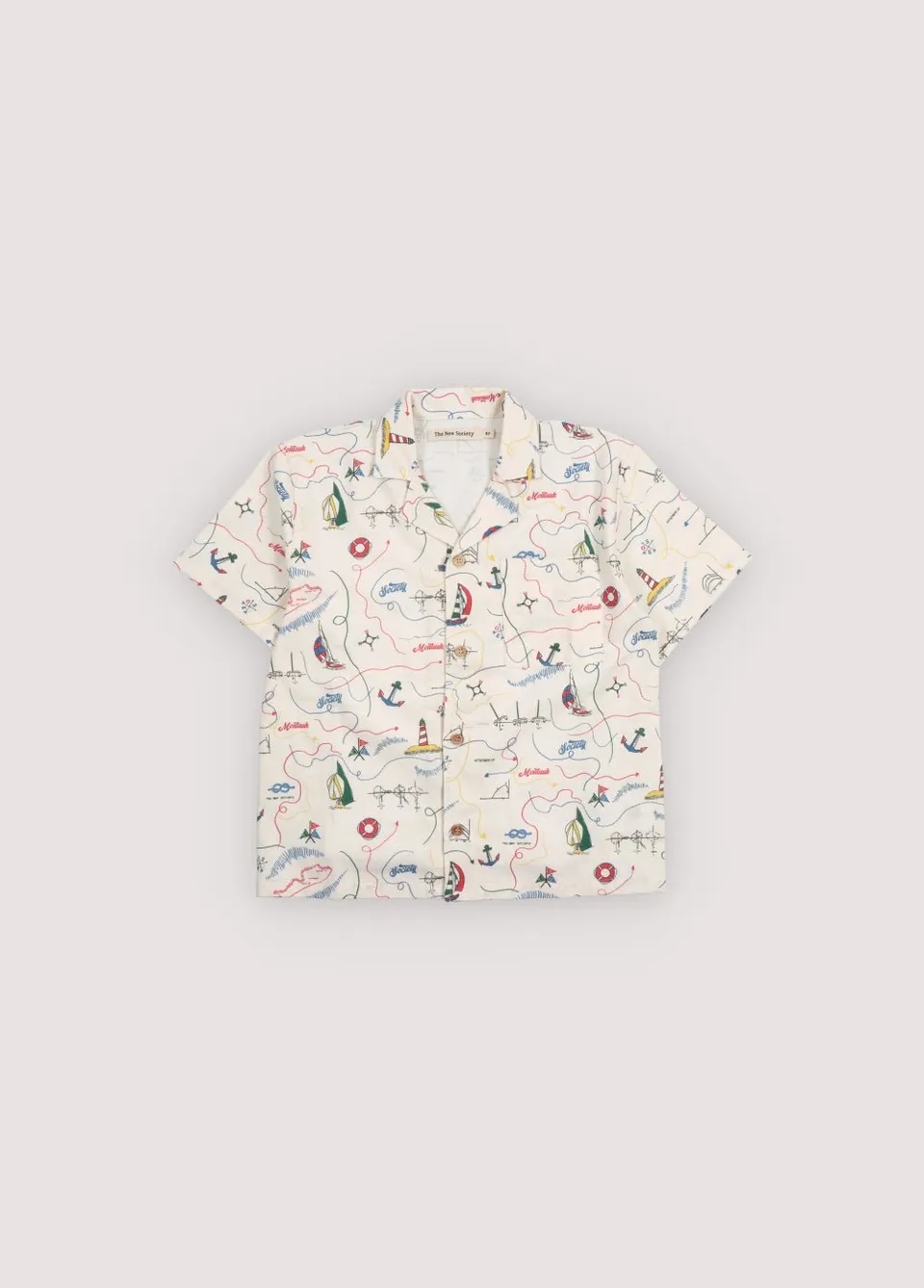 The New Society Clove camicia bimbo 6 anni stampa mappa