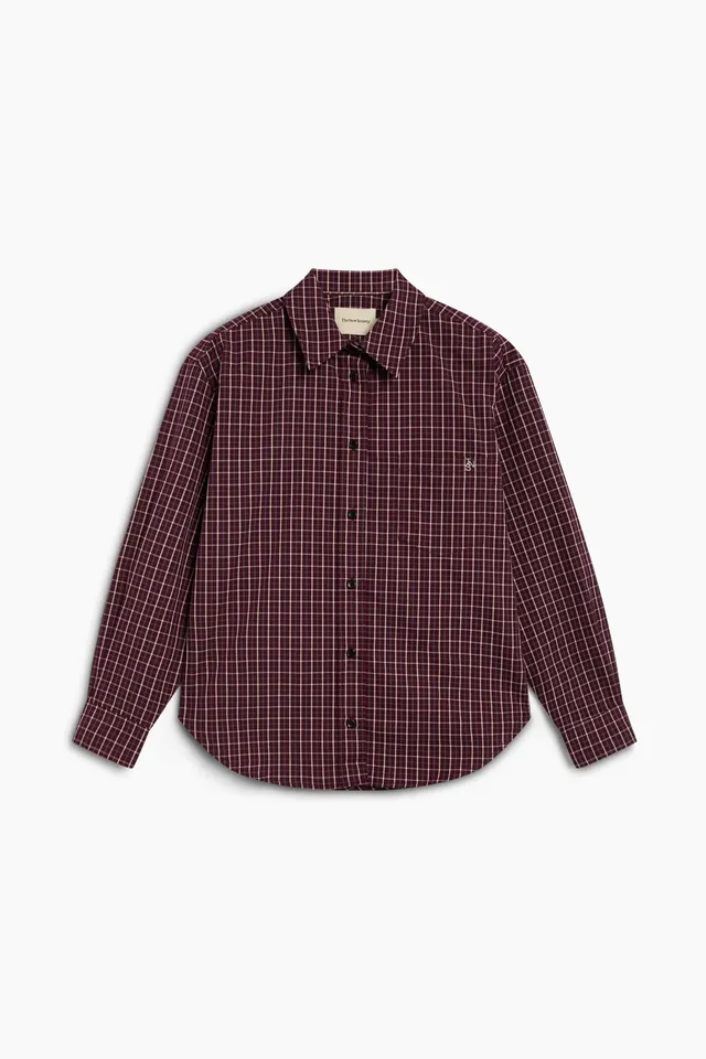 THE NEW SOCIETY Flair Winetesting Check camicia quadri cotone