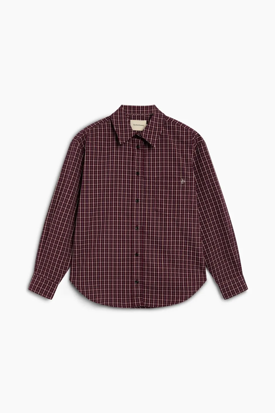 THE NEW SOCIETY Flair Winetesting Check camicia quadri cotone