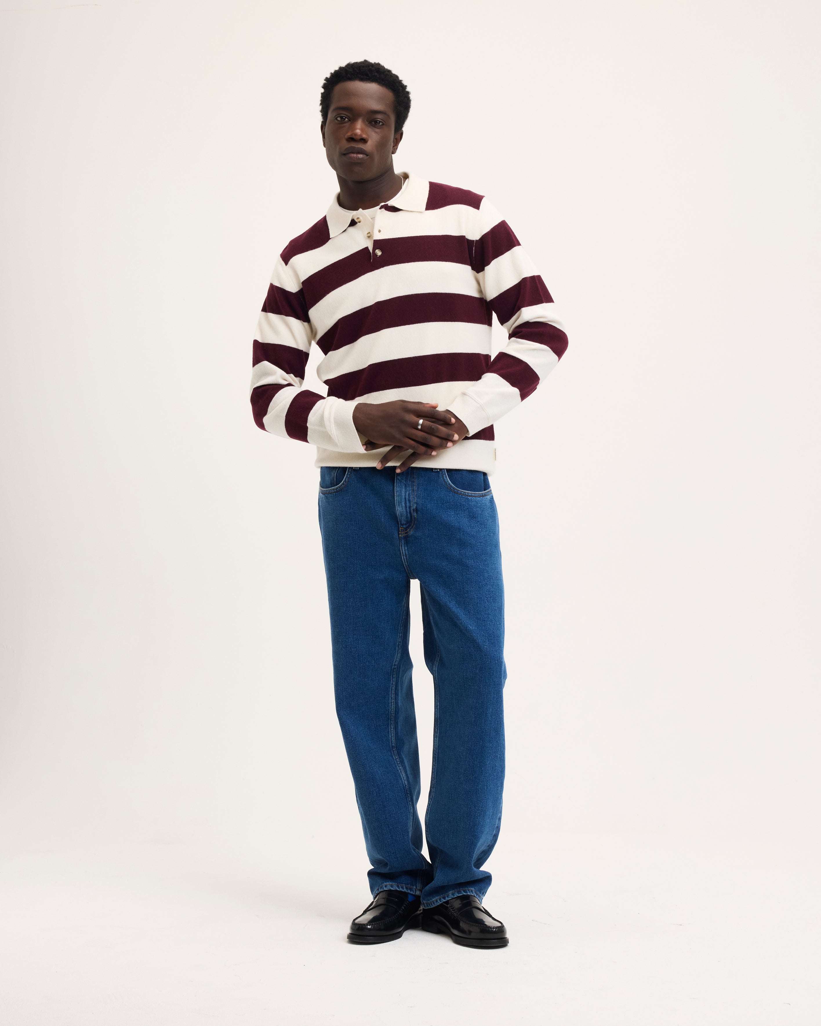 Goodpeople Ken polo in maglia lana bordeaux
