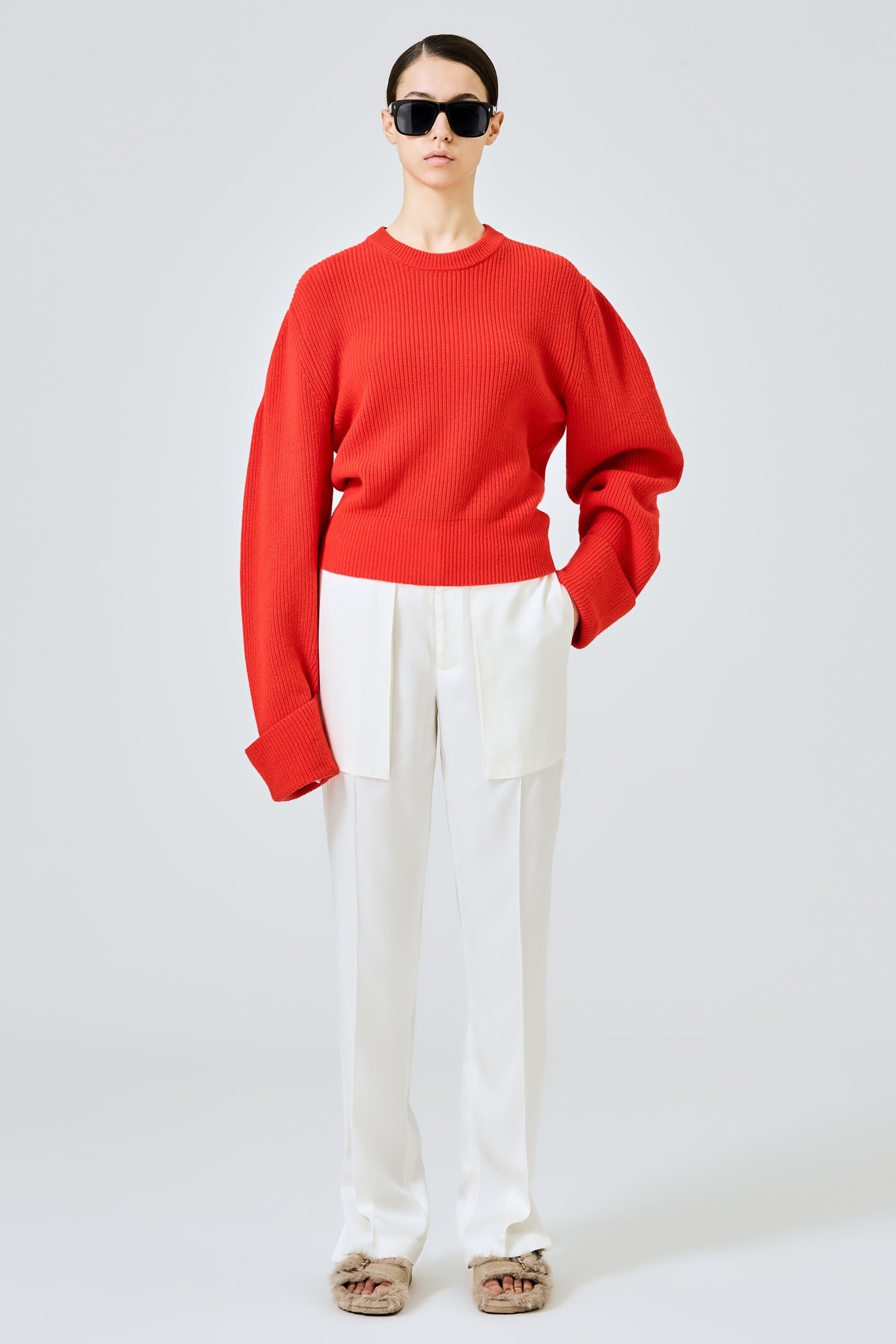 Sa Su Phi maglione cashmere doppio polsino rosso