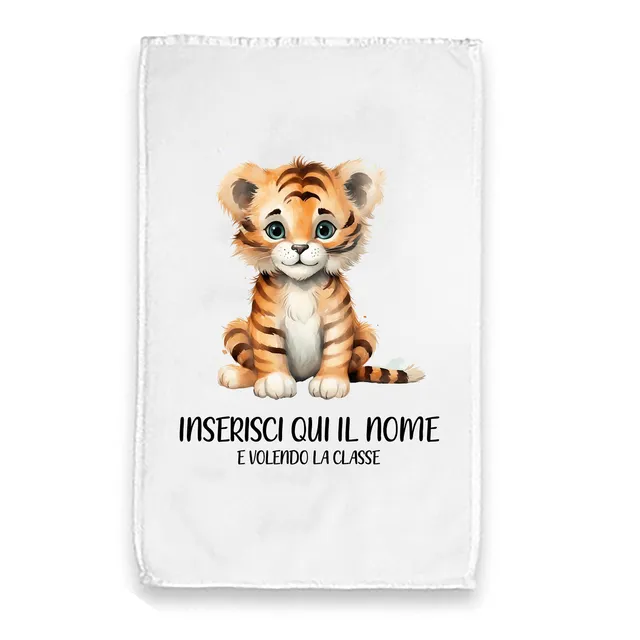 Mr. Gadgets Tigre asciugamanino personalizzabile scuola