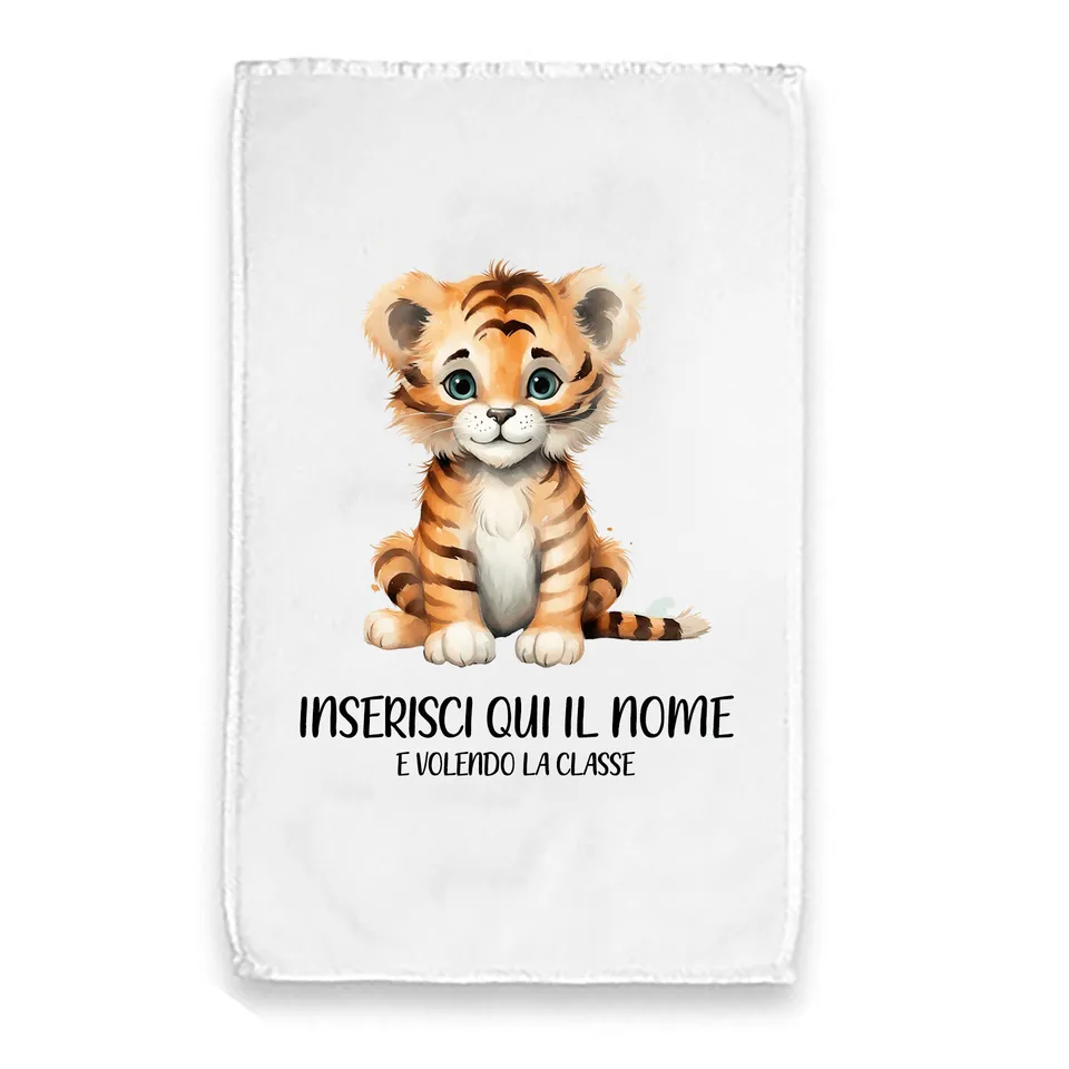 Mr. Gadgets Tigre asciugamanino personalizzabile scuola