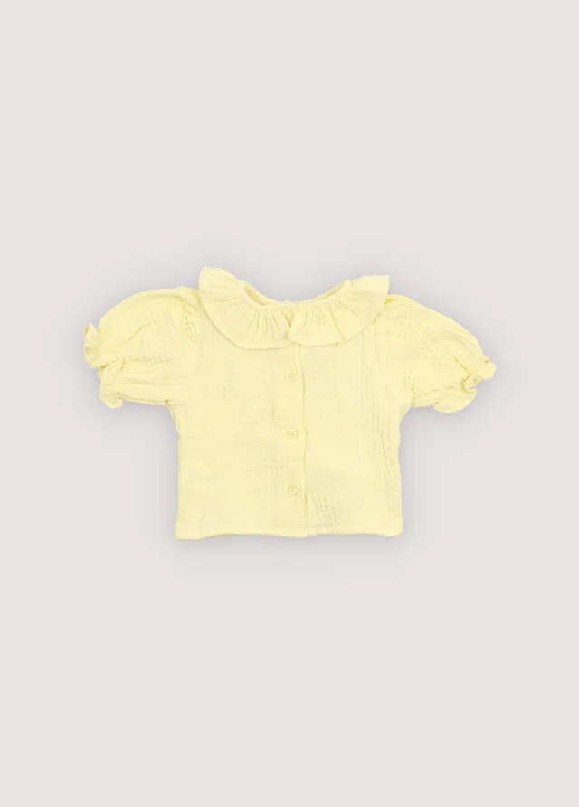 The New Society Campanilla camicetta neonata gialla 6 mesi cotone