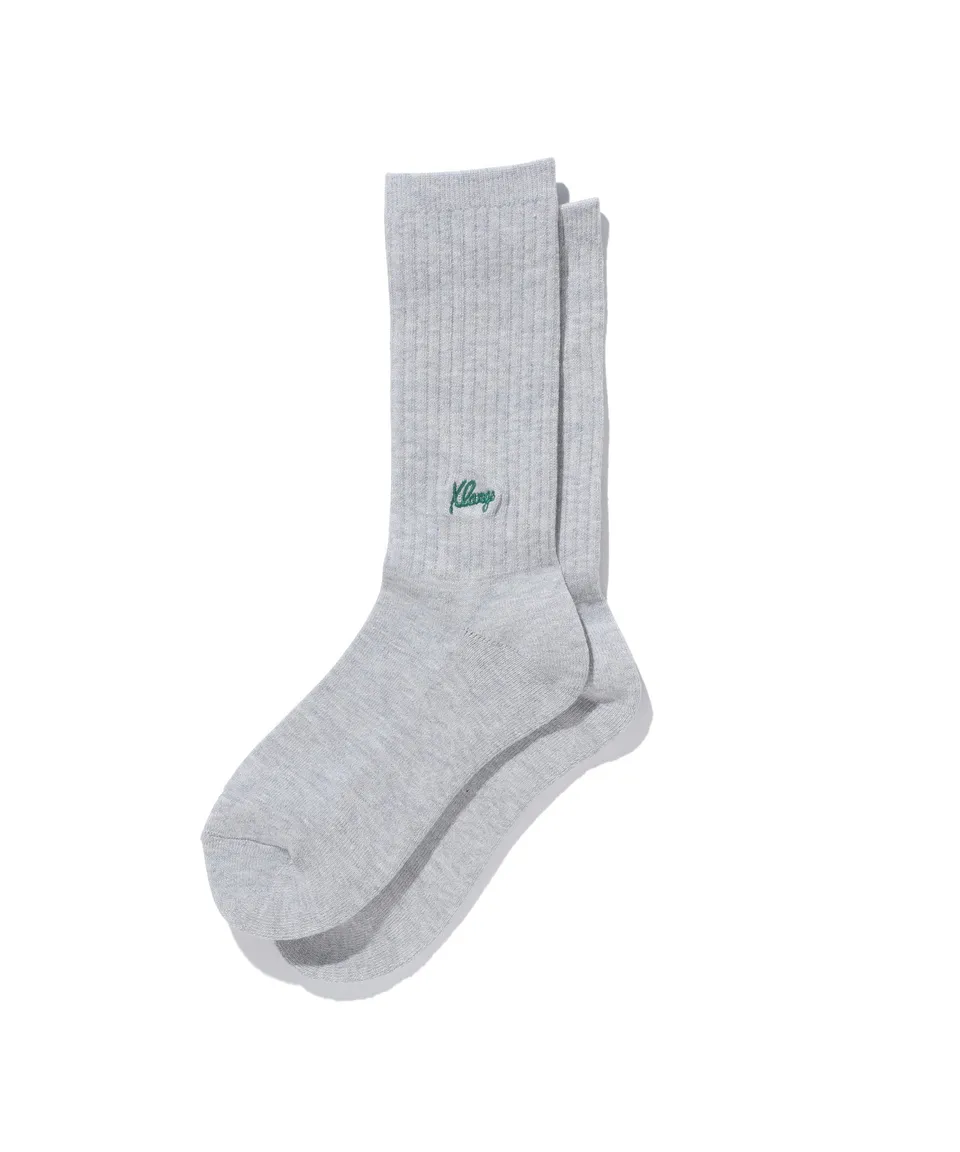 X-Large Small Logo calzini grigi ricamo mezza gamba