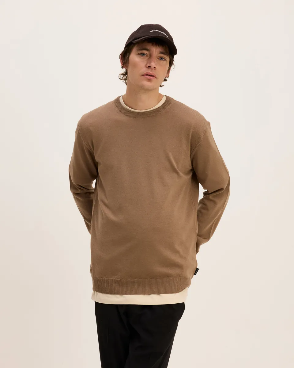 Goodpeople Essential Merino maglione cognac lana