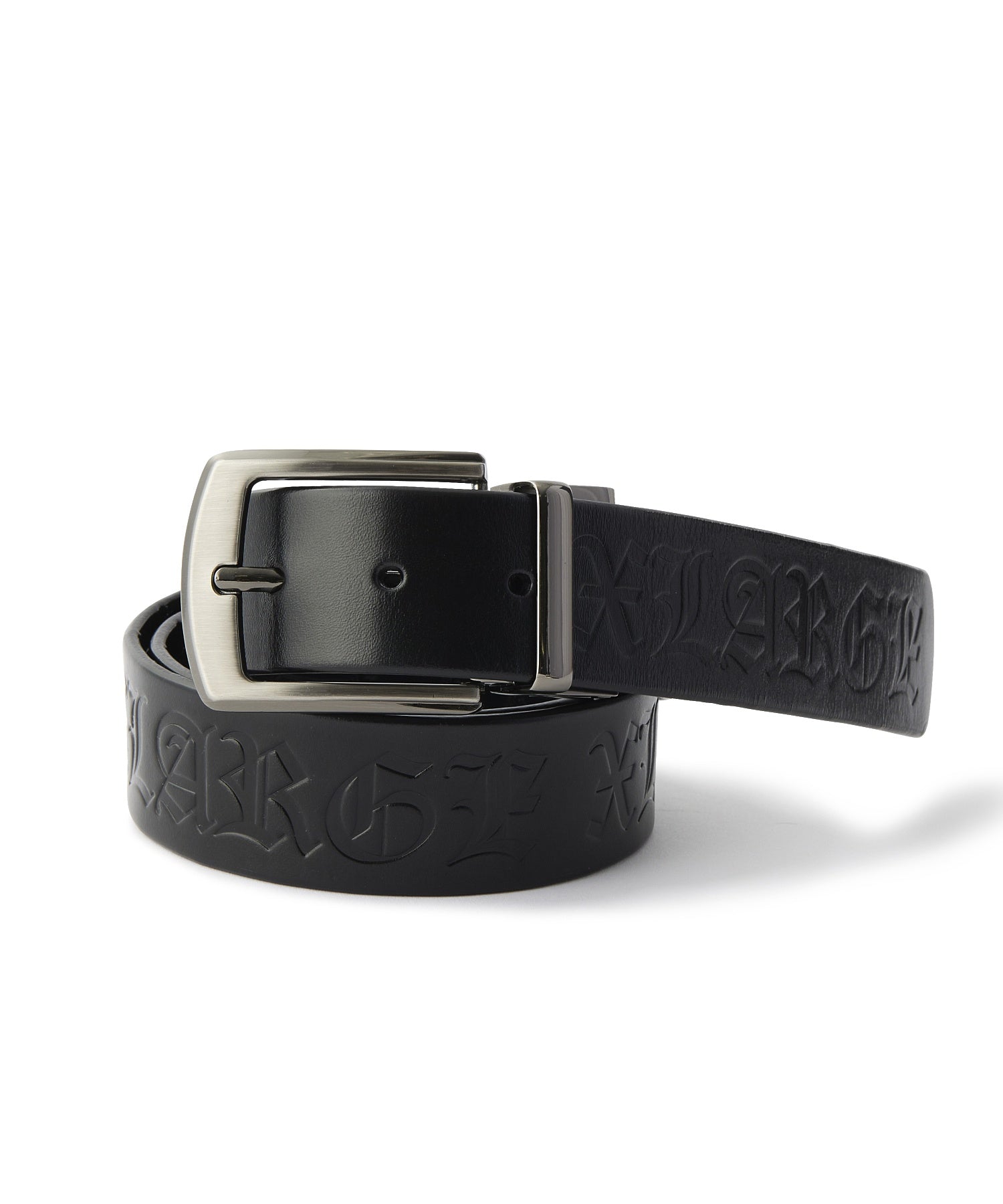 X-Large Reversible Leather Belt cintura in pelle nera coccodrillo