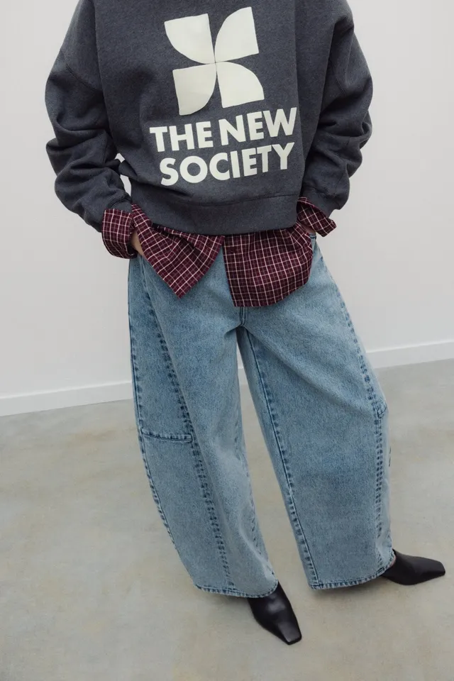 The New Society TNS Denim Curved Trouser jeans donna curvi blu
