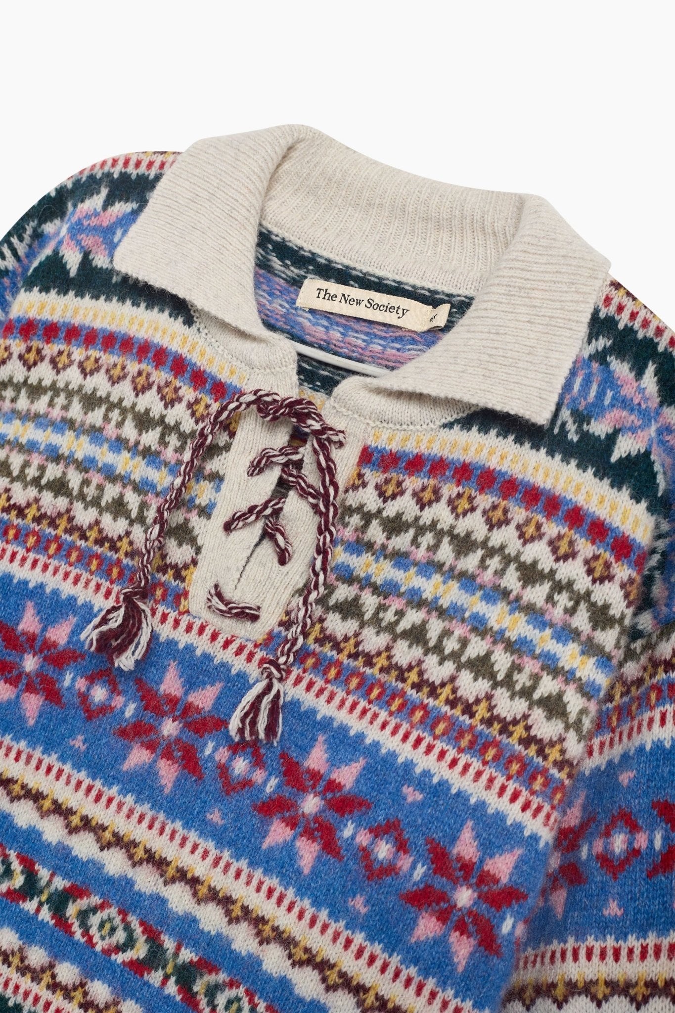 The New Society Caia Polo maglia bimba jacquard multicolore