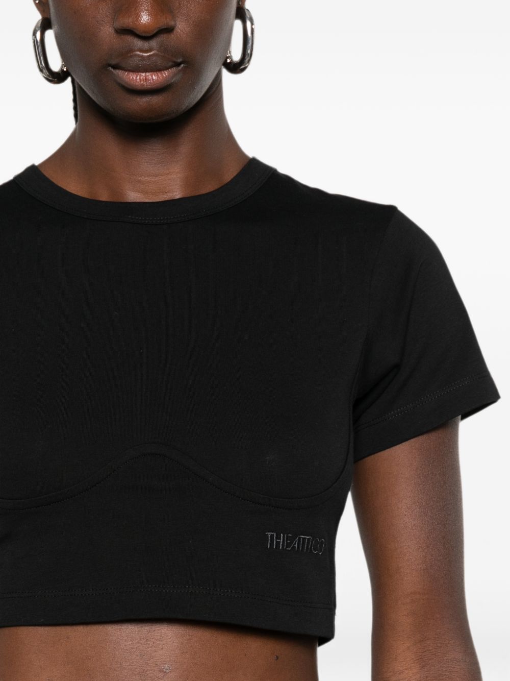 The Attico 261WCT00364 t-shirt nera donna crop