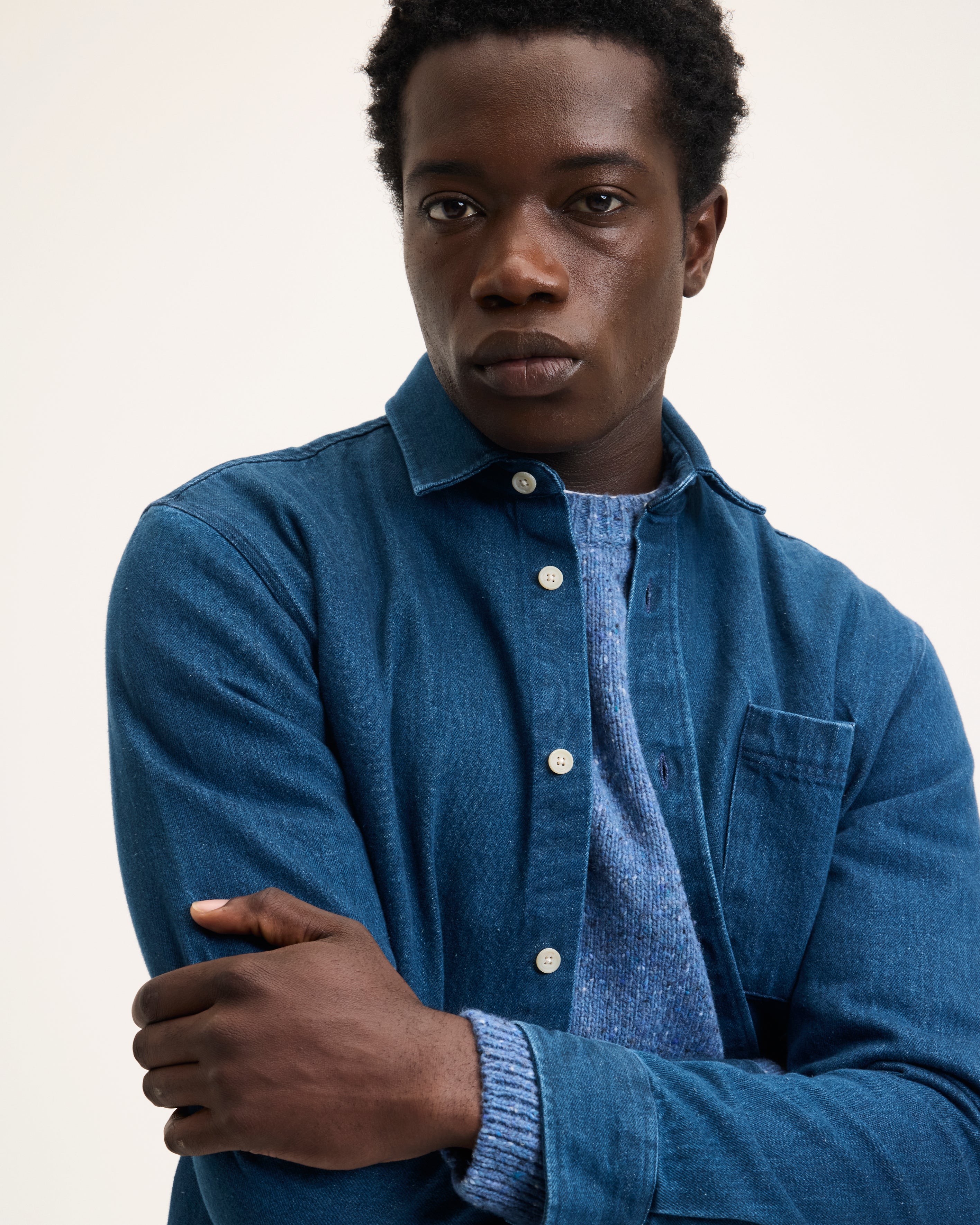 GOODPEOPLE Stanford camicia denim blu relaxed
