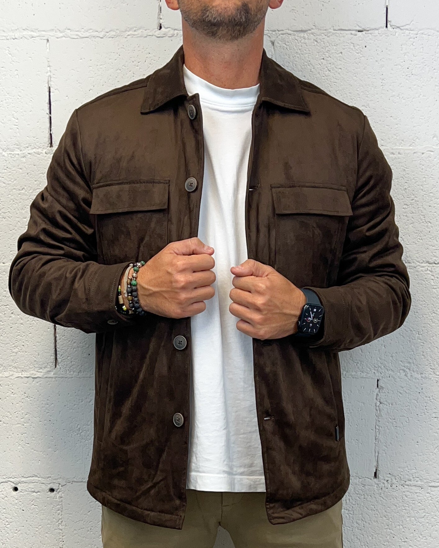 Gianni Lupo Suede giacca marrone regolare