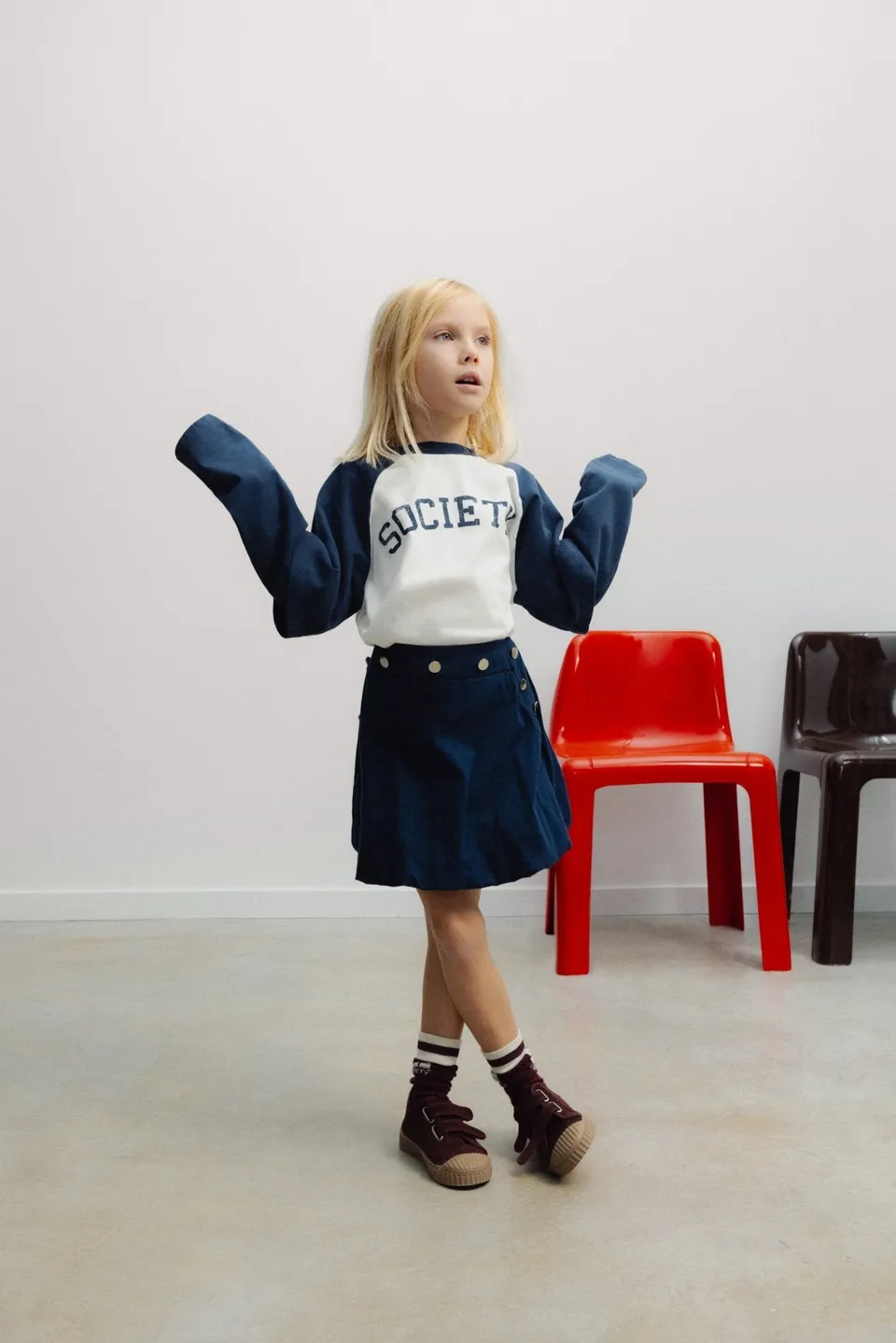 The New Society Delia t-shirt bimbo cotone manica raglan
