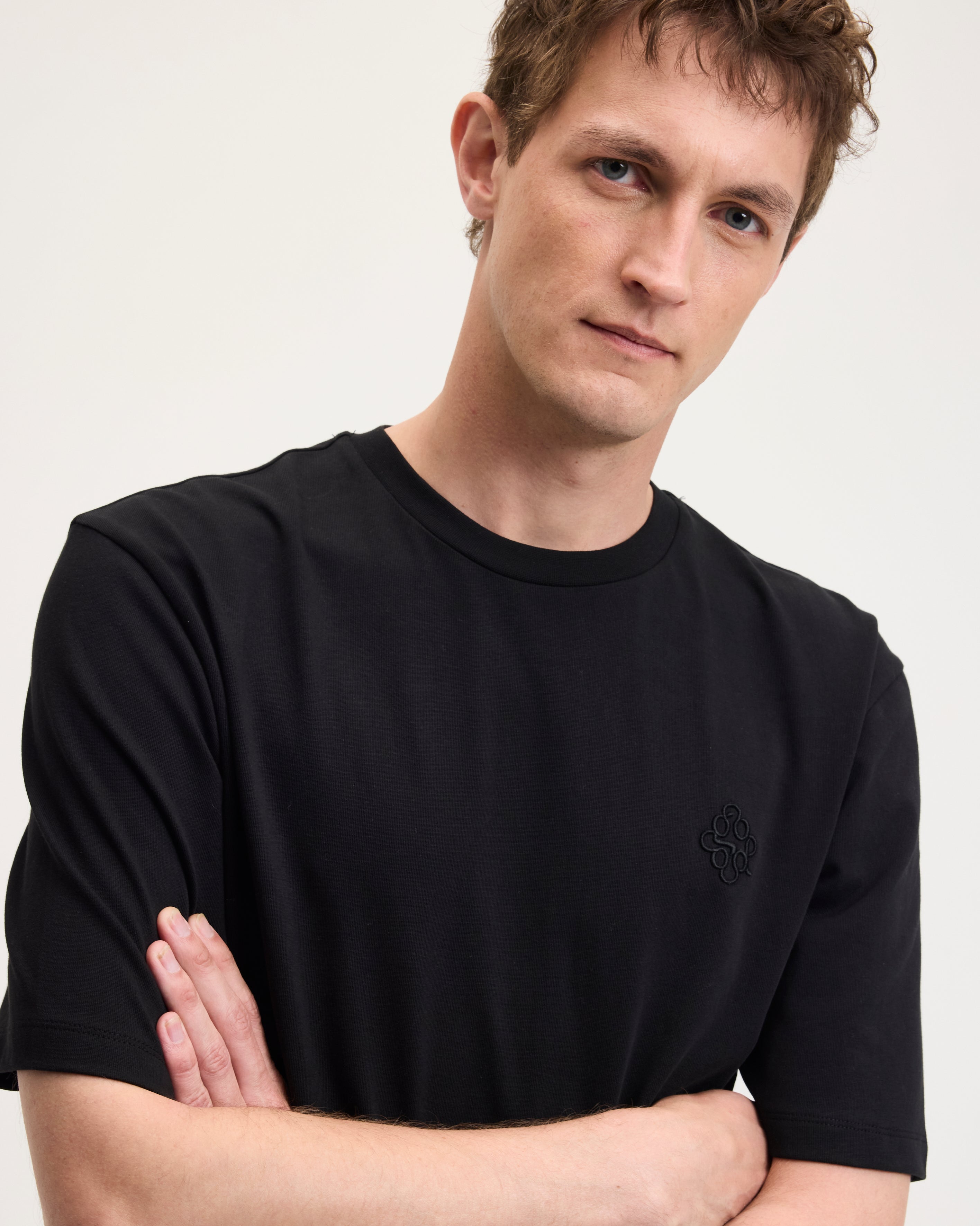 GOODPEOPLE Tommy T-Shirt Cotone Nera Logo Ricamato