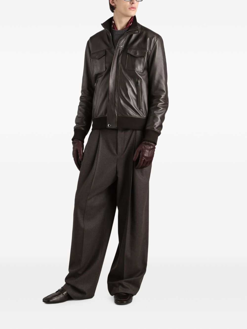 Dolce & Gabbana G9CHUL bomber uomo marrone
