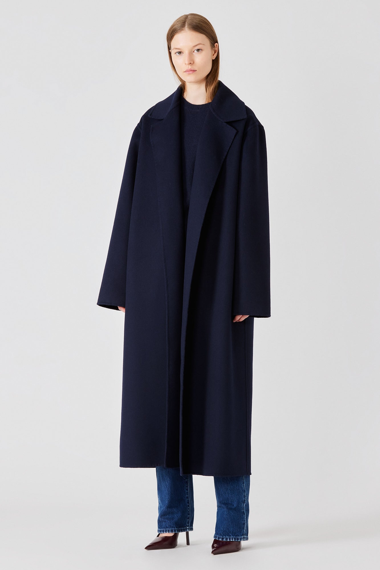 Sa Su Phi Caroline cappotto lungo double cashmere blu